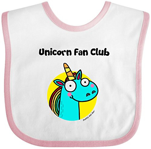 Inktastic Unicorn Fan Club Baby Bib White and Pink - Flossy and Jim 2aaa7