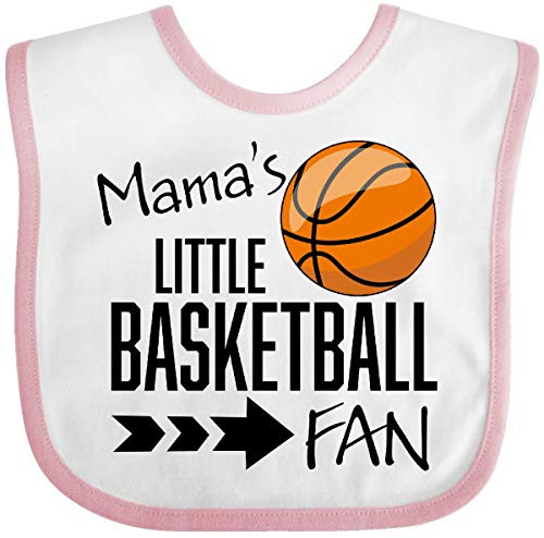 Inktastic Mama's Little Basketball Fan Baby Bib White and Pink 31b12