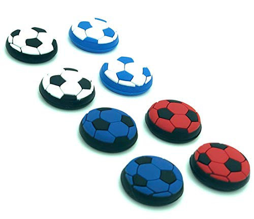 Gebaisi Four Colors Silicone Thumb Stick Caps Grip Gamepad Analog Joystick for Playstation PS5 Controller-8 Pieces Football-