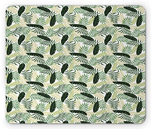 Ambesonne Botanical Mouse Pad, Monstera Fan Palm Banana Leaves Exotic Foliage Jungle Hipster Flowers, Rectangle Non-Slip Rubber Mousepad, Standard Size, Khaki Dark Green White Ambesonne Botanical Mouse Pad, Monstera Fan Palm Banana Leaves Exotic Foliage Jungle Hipster Flowers, Rectangle Non-Slip Rubber Mousepad, Standard Size, Khaki Dark Green White