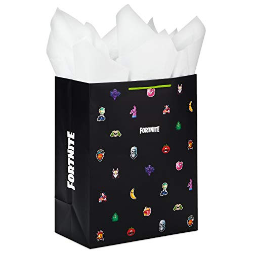 Hallmark 13" Large Fortnite Gift Bag with Tissue Paper -Black- for Birthdays, Valentine's Day, Christmas and More Hallmark 13" Large Fortnite Gift Bag with Tissue Paper -Black- for Birthdays, Valentine's Day, Christmas and More