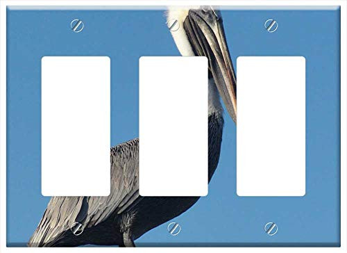 Switch Plate Triple Rocker/GFCI - Bird Pelican Fence Sky Beak Harbor Harbour Switch Plate Triple Rocker/GFCI - Bird Pelican Fence Sky Beak Harbor Harbour