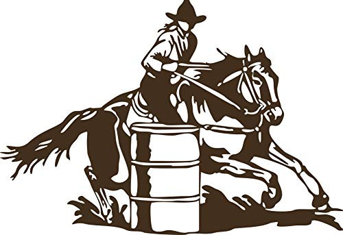 Cowgirl Barrel Racer Horse Cowboy Rodeo Western Window Vinyl Decal Sticker