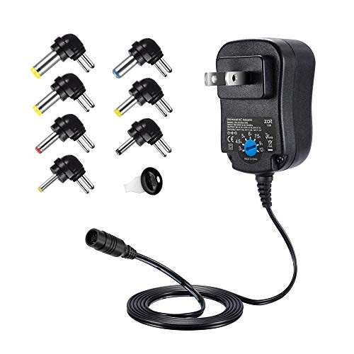 Zolt 12W Universal Selectable Voltage AC DC Adapter Switching Power Supply for 3V 4.5V 5V 6V 7.5V 9V 12V 1A 1000mA Small Household Electronics [PB12]