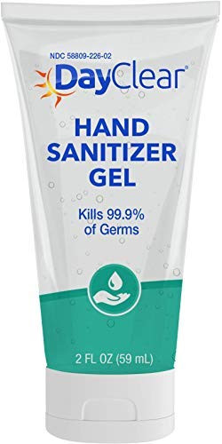DayClear Hand Sanitizer Gel Tube for On-The-Go Sanitizing - Ethyl Alcohol  plus Soothing Aloe for Fighting Germs without Water, Fragrance-free  2 oz Squeeze Tube