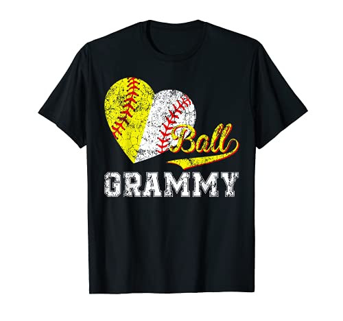 Baseball Softball Ball Heart Grammy Mother's Day T-Shirt