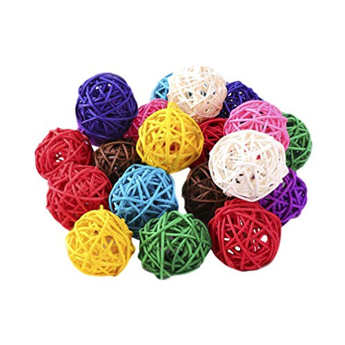 GARNECK Aromatherapy Rattan Ball Wicker Rattan Balls Orbs Vase Fillers Colorful Decorative Balls 3cm for Home Wedding Birthday Party Decorations 100pcs