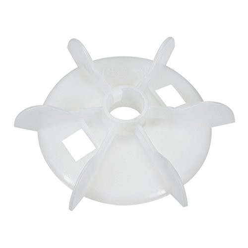 uxcell Motor Fan Blade 111mmx19mm Round Shape Bore White Engineering Plastic with 6 Vanes