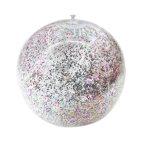 Sequins Beach Ball Pool Toy Balls 24'' Confetti Glitter Inflatable Swimming Pool Toys, Beach Balls for Kids, Adults Summer Water Games Fun Toys