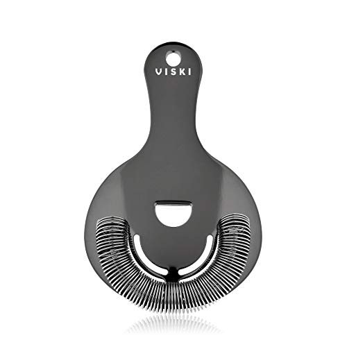Viski Warren Hawthorne Strainer, Gunmetal Black