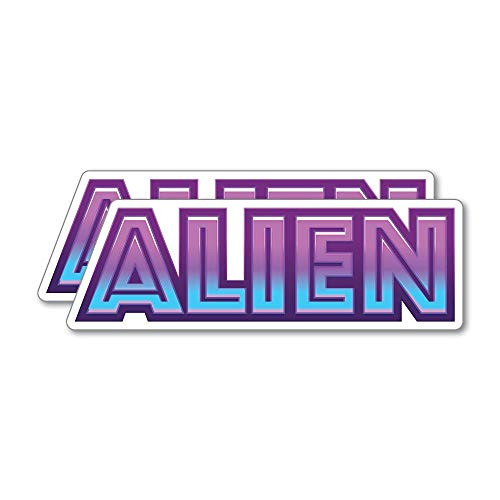 2X Alien Fan Sticker Decal UFO Area 51 Space Laptop Funny Et