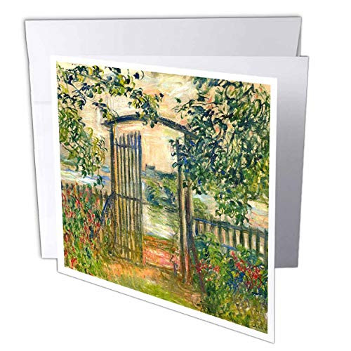 3dRose Greeting Card Claude Monet The Garden Gate at Vetheuil - 6 by 6-inches -gc_303347_5- 3dRose Greeting Card Claude Monet The Garden Gate at Vetheuil - 6 by 6-inches -gc_303347_5-