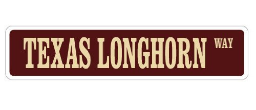 TEXAS LONGHORN Street Sign cattle beef farmer farm ranch - Indoor/Outdoor -  24" Wide Plastic Sign