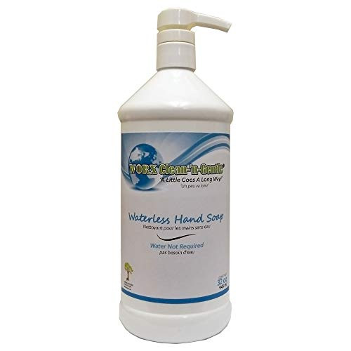 Worx Clean-'n'-Gentle Waterless Hand Soap 32 oz. -945 ml.- for use in Industrial, Commercial and Residential applications.