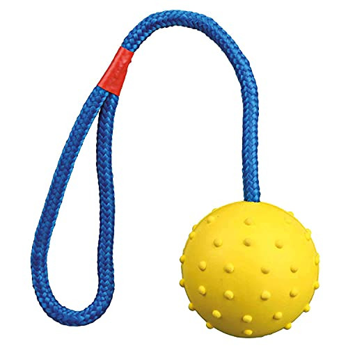 Trixie Ball On A Rope Dog Toy 6cm Diameter 30cm Rope