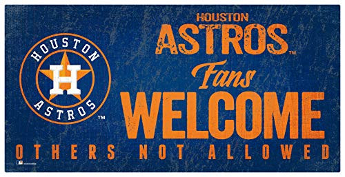 MLB Houston Astros Unisex Houston Astros Fans Welcome sign, Team Color, 6 x 12