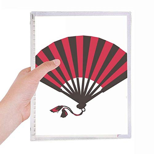 Japanese Red Black Fan Notebook Loose Leaf Diary Refillable Journal Stationery