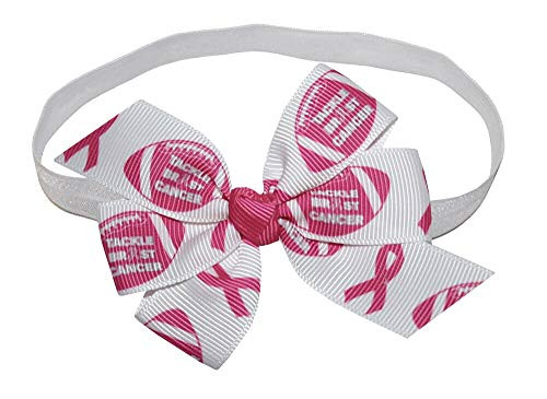 WD2U Baby Girls Infant Tackle Breast Cancer Pink October Football Bow Headband