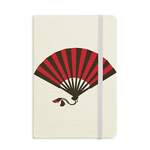 Japanese Red Black Fan Notebook Official Fabric Hard Cover Classic Journal Diary