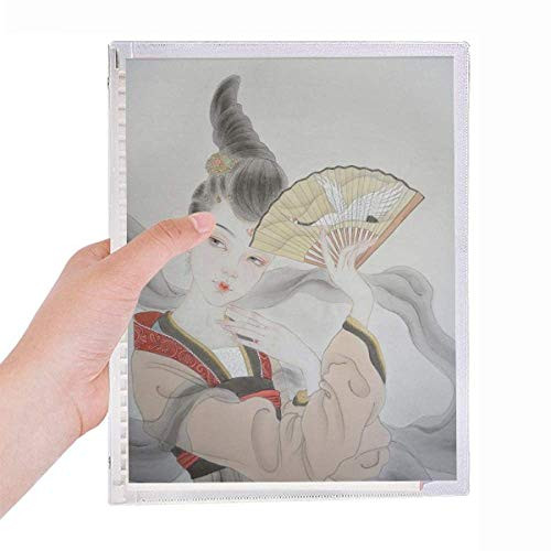 Beauty Folding Fan Chinese Painting Notebook Loose Leaf Diary Refillable Journal Stationery
