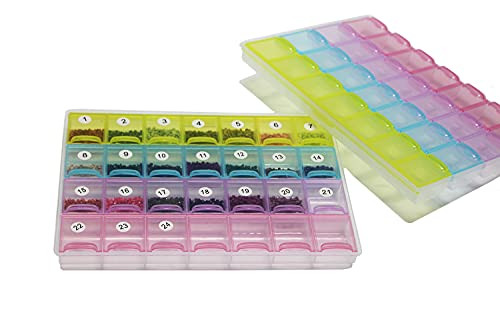 28 Grids Diamond Painting Boxes Plastic Organizer 5D Diamond Embroidery Accessories Storage Containers with 50pcs Label Stickers for DIY Art Craft, Nail Diamonds, Bead Storage 28 Grids Diamond Painting Boxes Plastic Organizer 5D Diamond Embroidery Accessories Storage Containers with 50pcs Label Stickers for DIY Art Craft, Nail Diamonds, Bead Storage