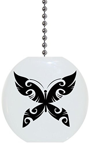 Tribal Butterfly Solid Ceramic Fan Pull