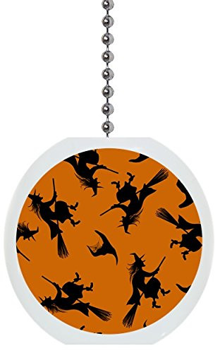 Witch on Broom Pattern Solid Ceramic Fan Pull