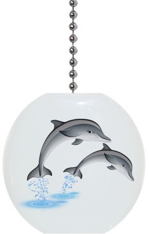 Dolphins Jumping Solid Ceramic Fan Pull