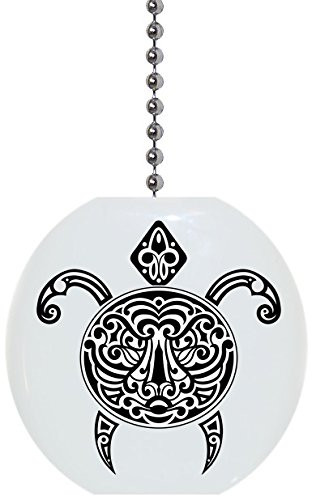 Tribal Sea Turtle Solid Ceramic Fan Pull