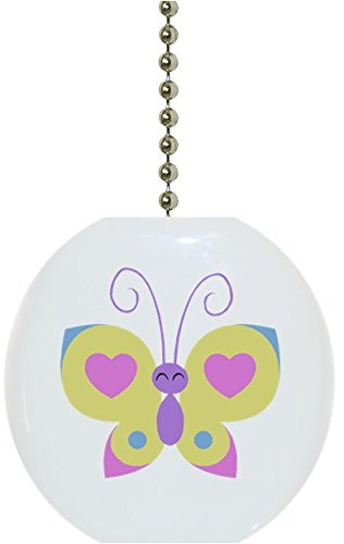 Heart Butterfly Solid Ceramic Fan Pull