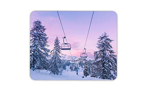 Mouse Mat Mousepad Chair Lift Mouse Mat Pad - Ski Skiing Snowboard Mountain Computer Gift 25 X 30 cm