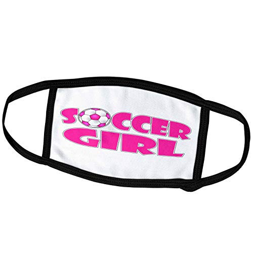 3dRose Face Mask Small, Soccer Girl Pink and White
