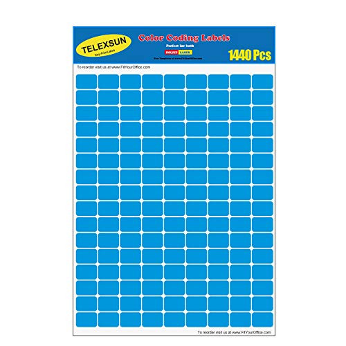 1440 Pcs 1/2" x 3/4" Rectangle Color Coding Dot Labels, Blue 0.5 x 0.75 Inches Rectangular Stickers, 8 1/2" x 11" Sheet ? 10 Sheet ?