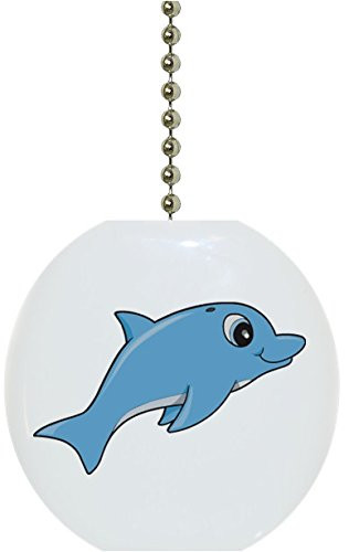 Baby Dolphin Nautical Solid Ceramic Fan Pull