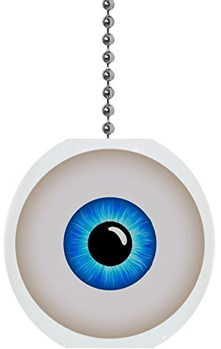 Blue Eyeball Solid Ceramic Fan Pull
