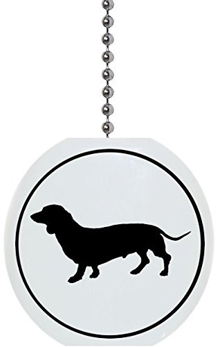 Dachshund with Border Solid Ceramic Fan Pull