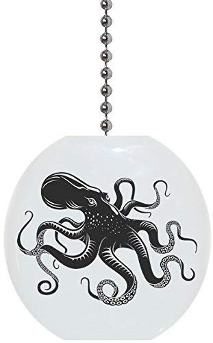 Grey Octopus Solid Ceramic Fan Pull