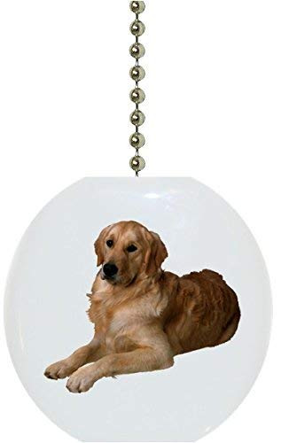 Golden Retriever Dog Solid Ceramic Fan Pull