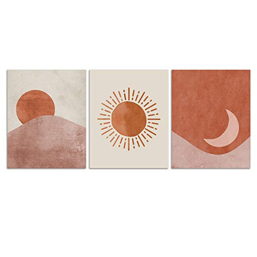 Mid Century Modern Wall art- Boho Posters and Prints Minimalist Wall decor Contemporary Geometric Line Sun Moon Canvas Paintings Aesthetic Pictures for Bedroom Bathroom Living Room Unframed 8X10inches Mid Century Modern Wall art- Boho Posters and Prints Minimalist Wall decor Contemporary Geometric Line Sun Moon Canvas Paintings Aesthetic Pictures for Bedroom Bathroom Living Room Unframed 8X10inches