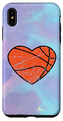 iPhone XS Max Watercolor Heart Shaped Basketball Ball Valentine Day Gift Case