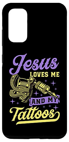 Galaxy S20 Jesus Loves Me And My Tattoos Trendy Girly Ink Gun Inked Case