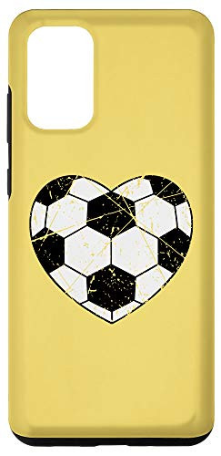 Galaxy S20 plus Yellow Heart Shaped Soccer Ball Valentine Day Gift Case