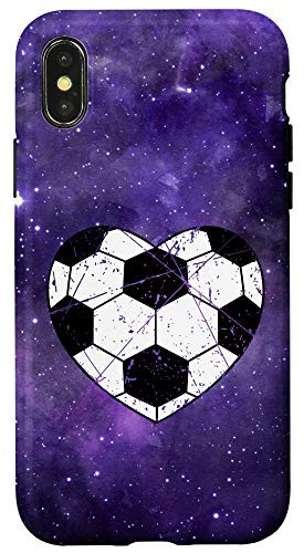 iPhone X/XS Space Heart Shaped Soccer Ball Valentine Day Gift Case