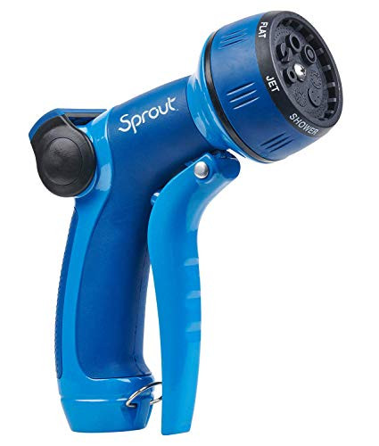Sprout 65108-AMZ Metal Front Trigger 7-Pattern Nozzle and QuickConnect Product Adapter Amazon Bundle, Blueberry Blue