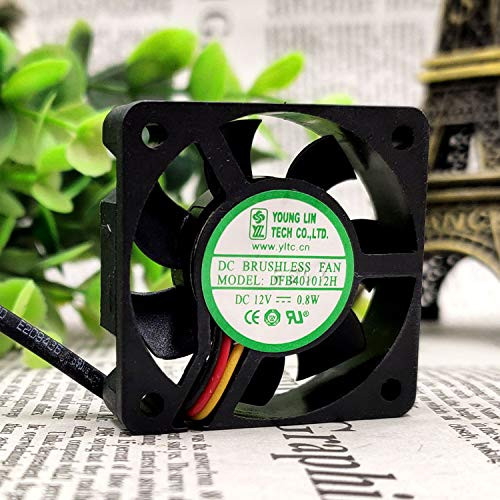 for Yonglin DFB401012H DC12V 0.8W 4010 4CM Dual Ball Server Cooling Fan -2-Wire-