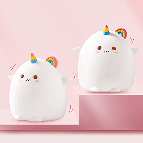Cute Unicorn Night Light for Girls, Kawaii Unicorn Lights, Soft Silicone LED Lamp for Kids Nursery, USB Rechargeable Portable Touch Control 9 Color Changing Rainbow Nightlight to Baby Birthday Gifts Cute Unicorn Night Light for Girls, Kawaii Unicorn Lights, Soft Silicone LED Lamp for Kids Nursery, USB Rechargeable Portable Touch Control 9 Color Changing Rainbow Nightlight to Baby Birthday Gifts