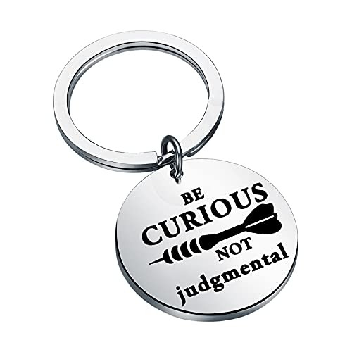 BLEOUK Ted Lasso Gift Ted Lasso Merchandise Ted Lasso TV Show Inspired Keychain Be Curious not Judgemental Ted Lasso Quote Gift -Not judgmental Ted- BLEOUK Ted Lasso Gift Ted Lasso Merchandise Ted Lasso TV Show Inspired Keychain Be Curious not Judgemental Ted Lasso Quote Gift -Not judgmental Ted-