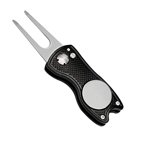 MOSUMI Golf Divot Tool, Divot Repair Tool with Foldable Pop-up Button, Magnetic Golf Ball Marker, Stainless Steel Divot Tool, Golf Accessories MOSUMI Golf Divot Tool, Divot Repair Tool with Foldable Pop-up Button, Magnetic Golf Ball Marker, Stainless Steel Divot Tool, Golf Accessories