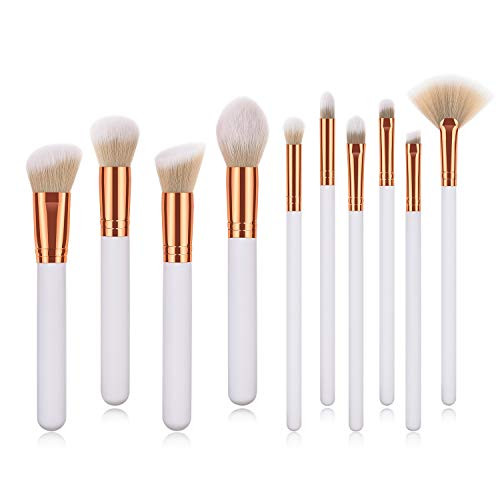 10 Pcs Professional Makeup Brushes Makeup Tools Loose Powder Eyeshadow Brush Fan