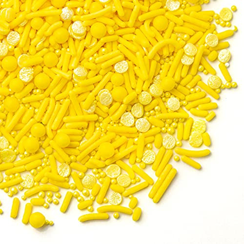 Sweets Indeed Sprinklefetti Yellow Sprinkle Mix - Gluten-Free Color Sprinkles for Baking - Cupcake and Cake Topper - 6.25 ounces